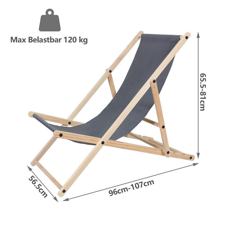 Relax-Liegestuhl aus Holz mit OCS Logo